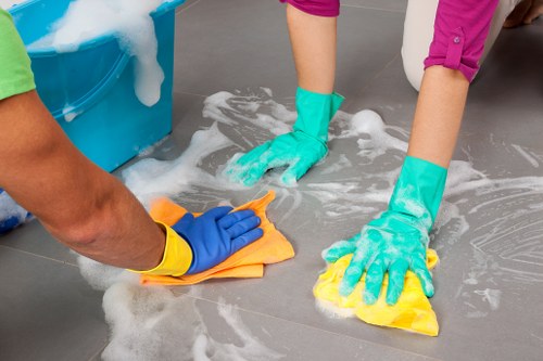 Local cleaning team preparing a home for new occupants