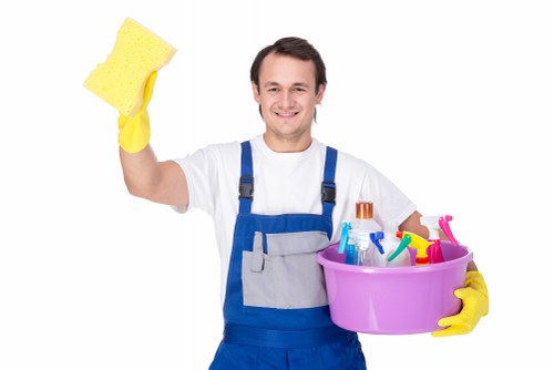 Deep cleaning a bathroom in a Belsize Park property