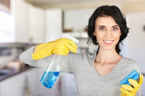 After builders cleaning for a renovated home in Belsize Park