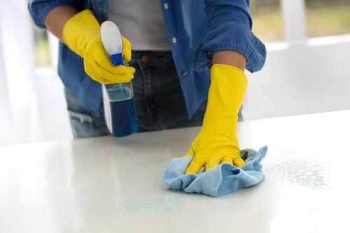 Cleaning freshly refurbished rooms in Belsize Park after building work