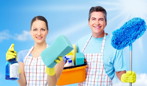Local floor cleaning team working in a Belsize Park property